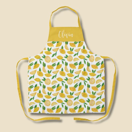 Mediterranean Lemon pattern Schürze