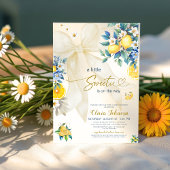 Mediterranean Lemon Sweetie Citrus Bow Baby Shower Einladung