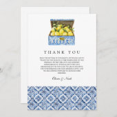 Mediterranean Lemon Tile Danke Karte (Vorne/Hinten)