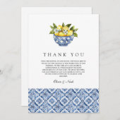 Mediterranean Lemon Tile Danke Karte (Vorne/Hinten)