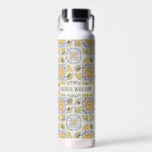 Mediterranean Lemon Tile Italian Coastal Design Trinkflasche (Vorne)