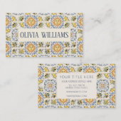 Mediterranean Lemon Tile Italian Coastal Design Visitenkarte (Vorne/Hinten)