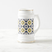 Mediterranean Lemon Tile Italian Talavera Bierglas (VorderseiteRechts)