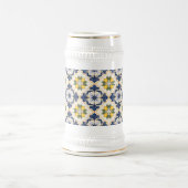 Mediterranean Lemon Tile Italian Talavera Bierglas (Mittel)