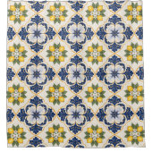 Mediterranean Lemon Tile Italian Talavera Duschvorhang (Vorderseite)