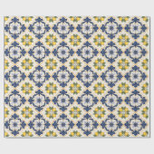 Mediterranean Lemon Tile Italian Talavera Geschenkpapier (Flach)