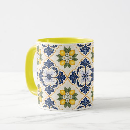 Mediterranean Lemon Tile Italian Talavera Tasse (Vorderseite Links)