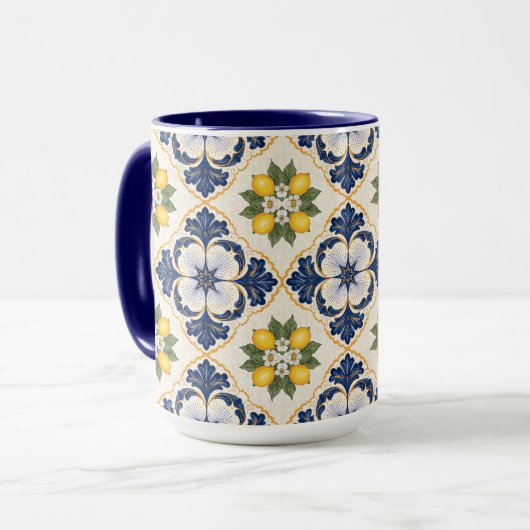 Mediterranean Lemon Tile Italian Talavera Tasse (Vorderseite Links)
