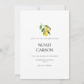 Mediterranean Lemon Tiles Bachelor Party Card Einladung (Rückseite)