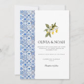 Mediterranean Lemon Tiles Wedding Einladung (Vorderseite)