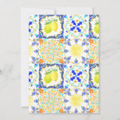 Mediterranean Lemon Tiles Wedding Einladung (Rückseite)