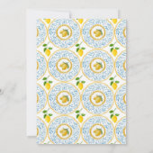 Mediterranean Lemon Tiles Wedding Einladung (Rückseite)
