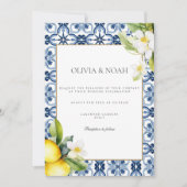 Mediterranean Lemon Tiles Wedding Einladung (Vorderseite)