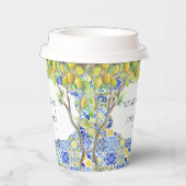 Mediterranean Lemon Tiles Wedding Pappbecher (Rechts)