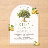 Mediterranean Lemon Tree Arch Bridal Shower Acryleinladungen (Vorderseite)