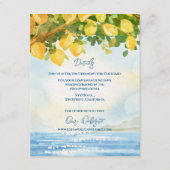 Mediterranean Lemon Watercolor Wedding Details Begleitkarte (Vorderseite)
