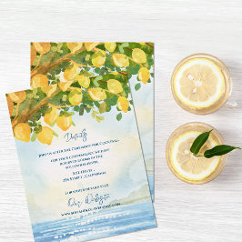 Mediterranean Lemon Watercolor Wedding Details Begleitkarte