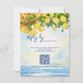 Mediterranean Lemon Watercolor Wedding Reply By RSVP Karte (Rückseite)