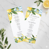 Mediterranean Lemon Wedding Ceremony Program | Menükarte