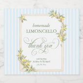 Mediterranean Lemon Wedding Limoncello Alkoholflaschenetikett (Einzelnes Label)