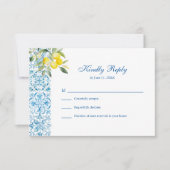 Mediterranean Lemon Wedding RSVP Karte (Vorderseite)