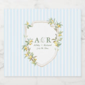 Mediterranean Lemon Wedding Schaumweinetikett (Einzelnes Label)