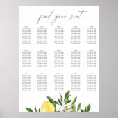 Mediterranean Lemon Wedding Seating Chart  Poster (Vorne)