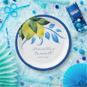 Mediterranean Lemon Wedding Table Decor Blue Pappteller (Party)