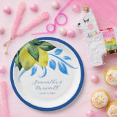 Mediterranean Lemon Wedding Table Decor Blue Pappteller (Party)