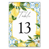 Mediterranean Lemon Wedding  Tischnummer (Vorderseite)