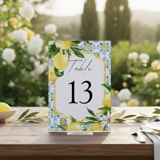 Mediterranean Lemon Wedding  Tischnummer