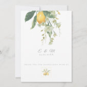 Mediterranean Lemon with QR Code | White Einladung (Rückseite)