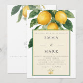 Mediterranean Lemon with QR Code | White Einladung (Vorne/Hinten)