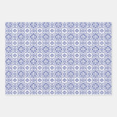 Mediterranean Lemons Blue Mosaic Tile Wedding Geschenkpapier Set (Vorderseite)