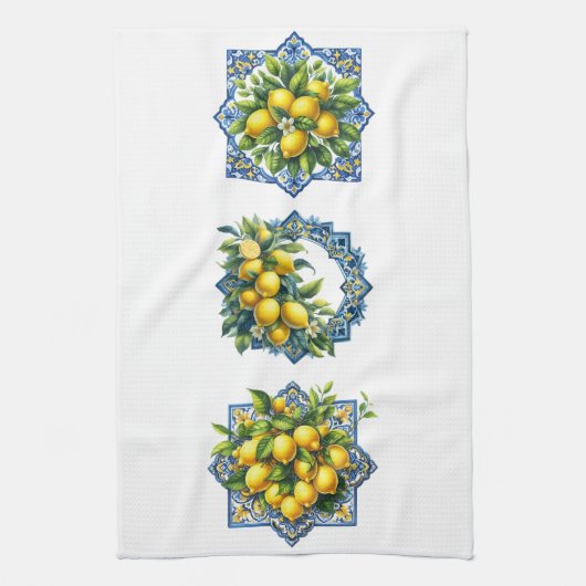 Mediterranean Lemons Kitchen Towel Geschirrtuch (Vertikal)