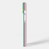 Mediterranean Lemons Pink Green Stripes Name Case-Mate iPhone Hülle (Rückseite / Links)