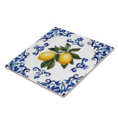 Mediterranean Lemons with Blue and White Border Fliese (Seite)