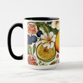 Mediterranean Limes, Lemons and Flowers. Painted Tasse (Links)