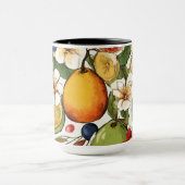 Mediterranean Limes, Lemons and Flowers. Painted Tasse (Zentrum)