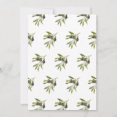 Mediterranean Minimal Olive Branch Bridal Shower   Einladung (Rückseite)