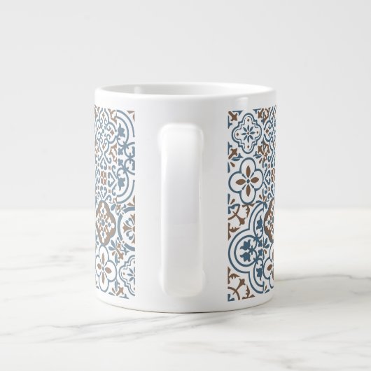 Mediterranean Moroccan Tile pattern Jumbo-Tasse (Rückseite)