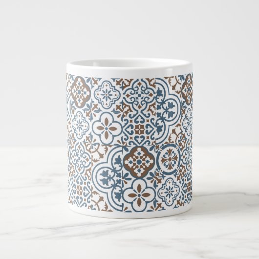 Mediterranean Moroccan Tile pattern Jumbo-Tasse (Vorderseite)