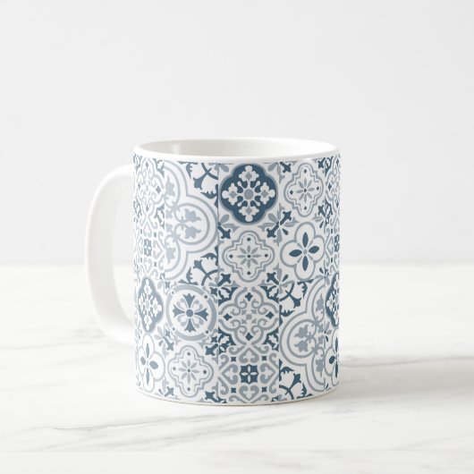 Mediterranean Moroccan Tile pattern Kaffeetasse (Vorderseite Links)