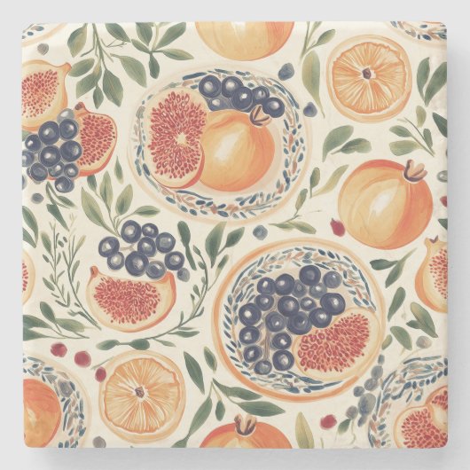 Mediterranean Obstgarten Stone Untersetzer (Vorderseite)