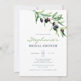 Mediterranean Olive Bridal Shower Invitation Einladung