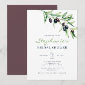 Mediterranean Olive Bridal Shower Invitation Einladung (Vorne/Hinten)