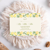 Mediterranean Olive Lemon Modern Wedding RSVP Karte
