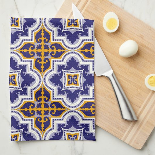 Mediterranean Pattern Kitchen Geschirrtuch (Viertel Falte)