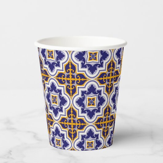 Mediterranean Pattern Kitchen Pappbecher (Vorderseite)