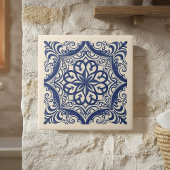 Mediterranean Pattern Pat#4 Blue Ivory ID1195 Fliese